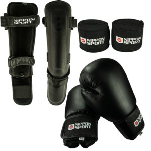 Kickboksning udstyrs pakke - Boksehandsker benbeskytter håndbind