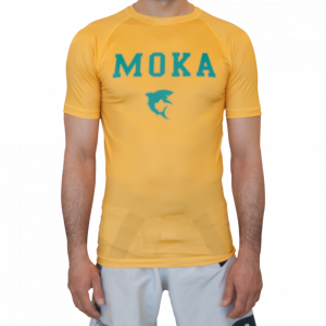 Kortærmet Rashguard - Moka Brazil - Gul/Grøn